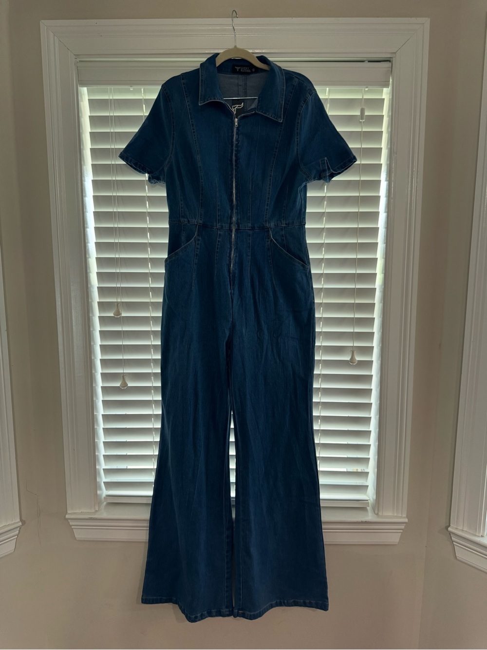 NWT Lucky & Blessed Dark Blue Denim Jumpsuit with Zip Front